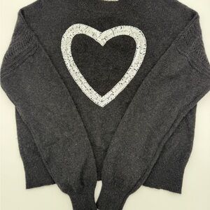 Wildfox Charcoal Sweater with White Heart